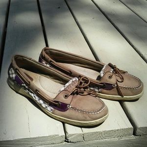 Sperry Angelfish top siders 10 Plum Plaid